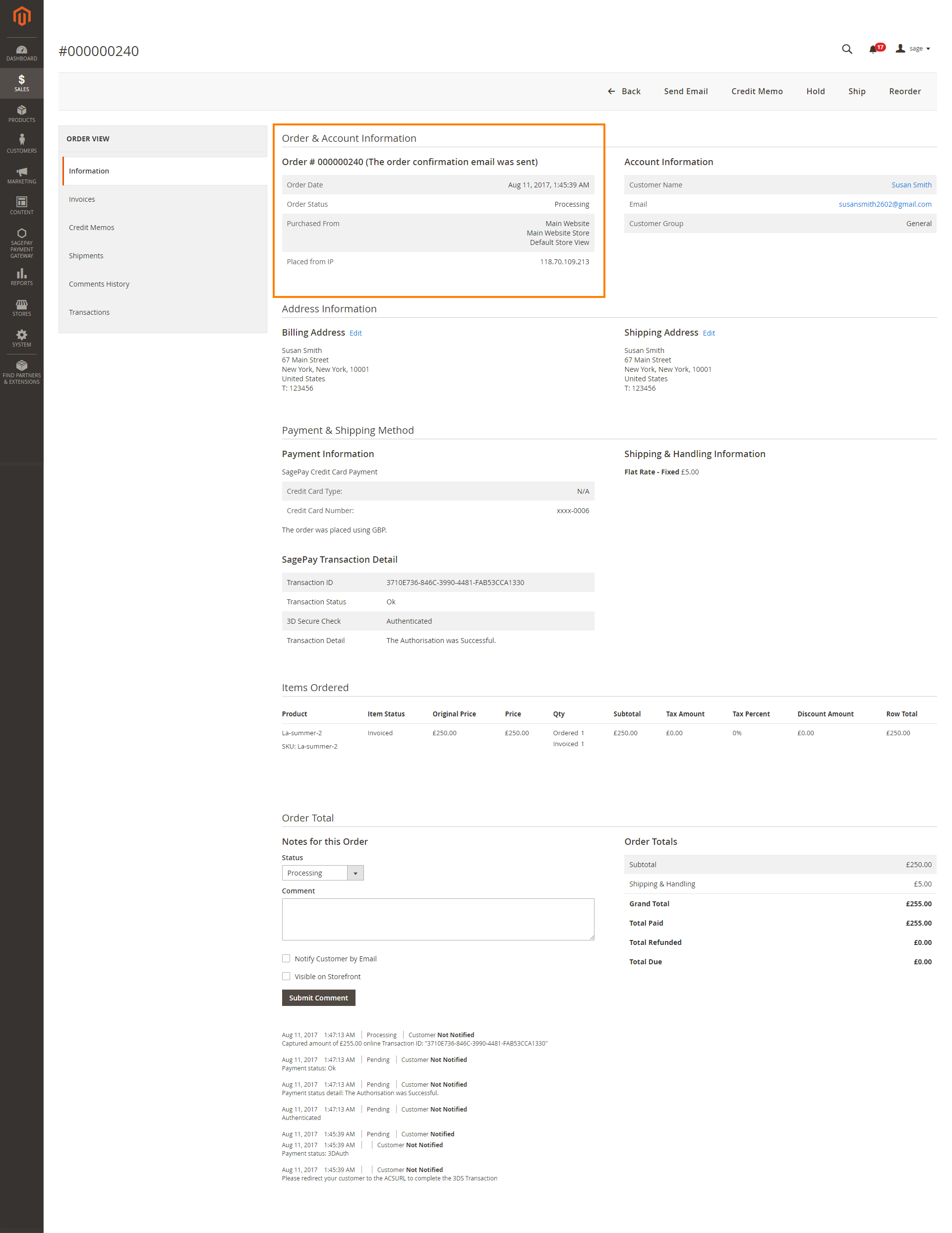 Documentation > 2. Opayo ( Sage Pay ) Payment Integration User Guide > ViewOrder.png