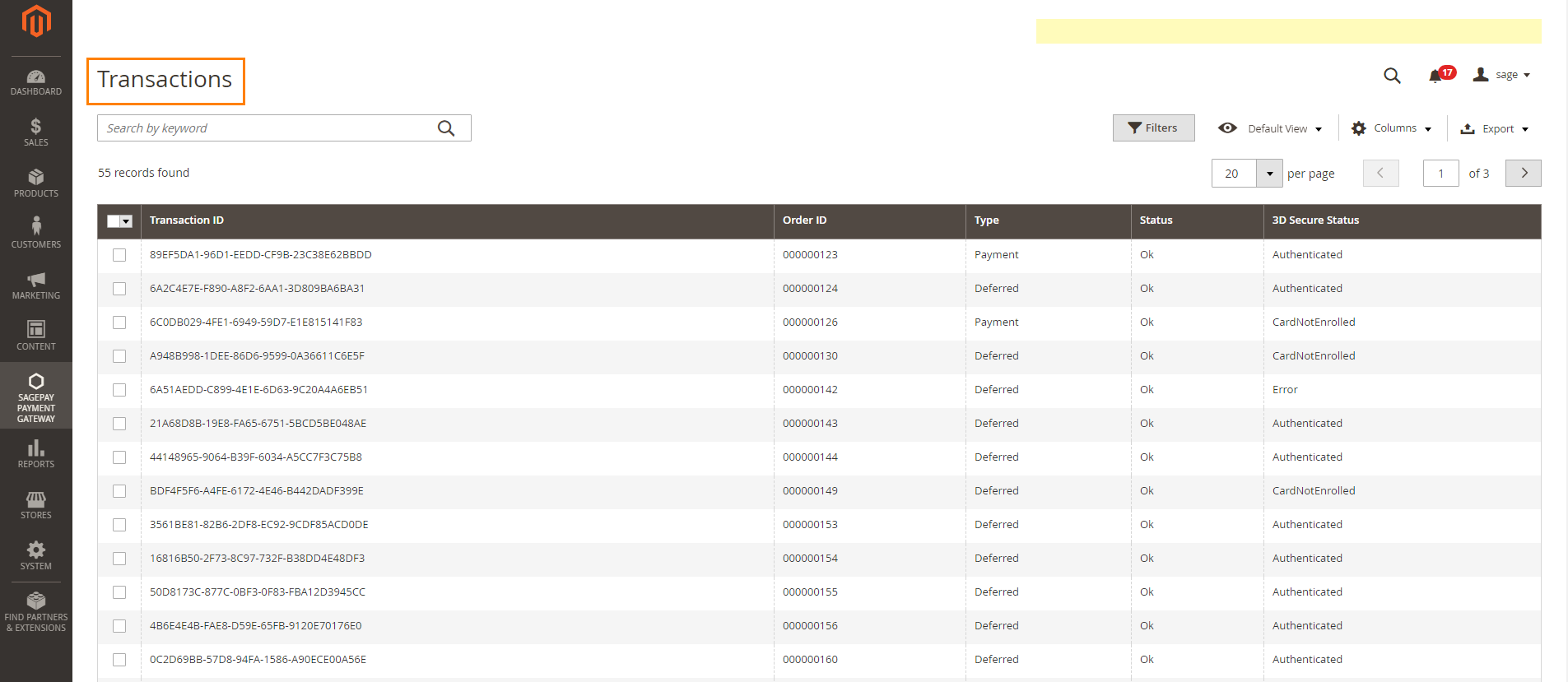 Documentation > 2. Opayo ( Sage Pay ) Payment Integration User Guide > ViewTransactions.png