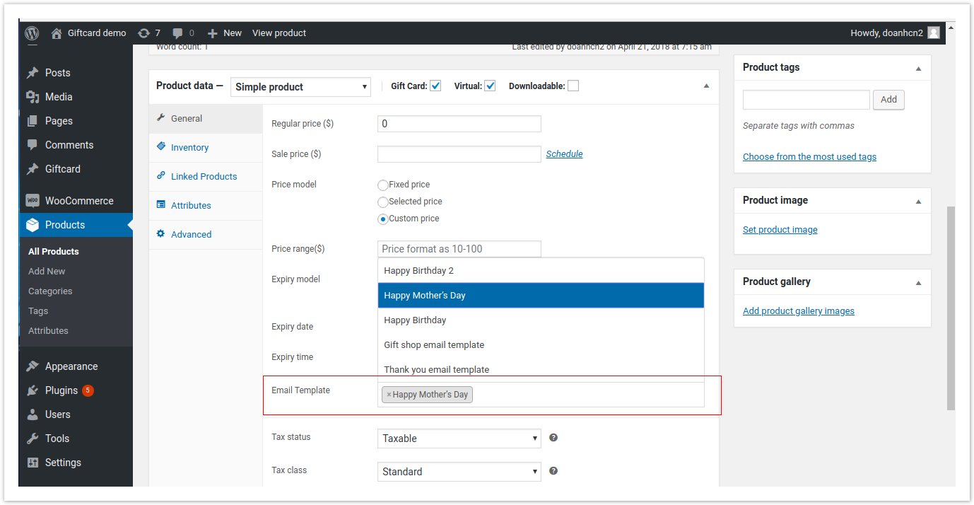 Assign Email template Assign Email template